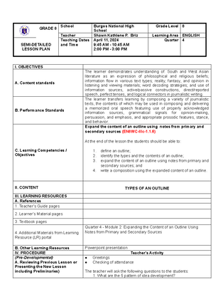 Lesson Plan (Evaporation) - Department of Education Division of Puerto ...