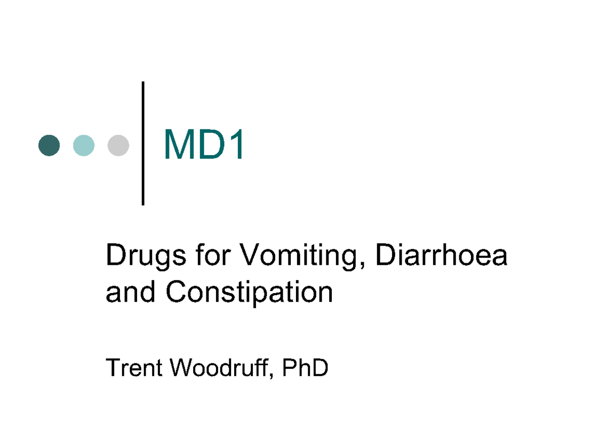 MED Drugs for Vomiting Diarrhoea and Constipation Woodruff MD
