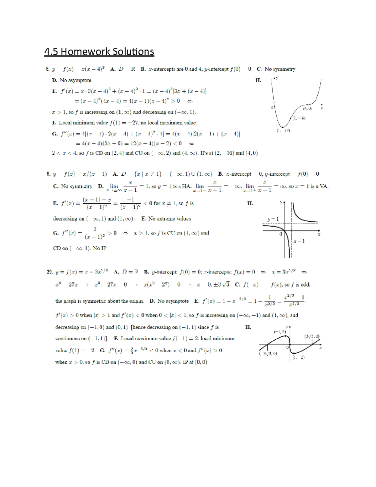Calc Homework 8 - MATH1010U - 4 Homework Solutions 4 Homework Solutions ...