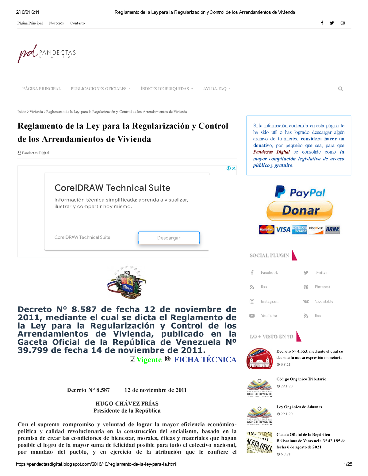 25 Reglamento De La Ley Para La Regularización Y Control De Los Arrendamientos De Vivienda 0235