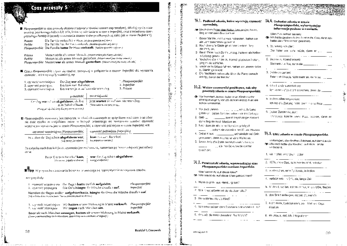Plusquamperfekt - Język niemiecki - Zakres podstawowy - Studocu