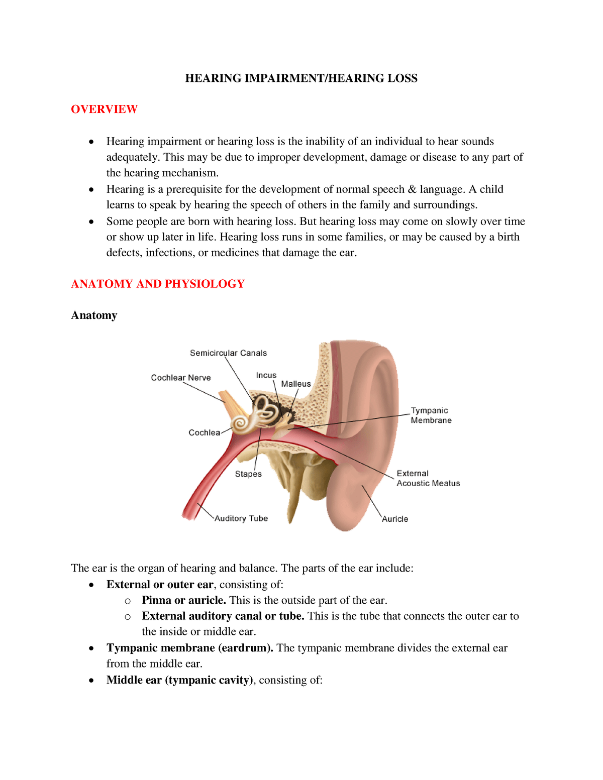 research report on hearing impairment