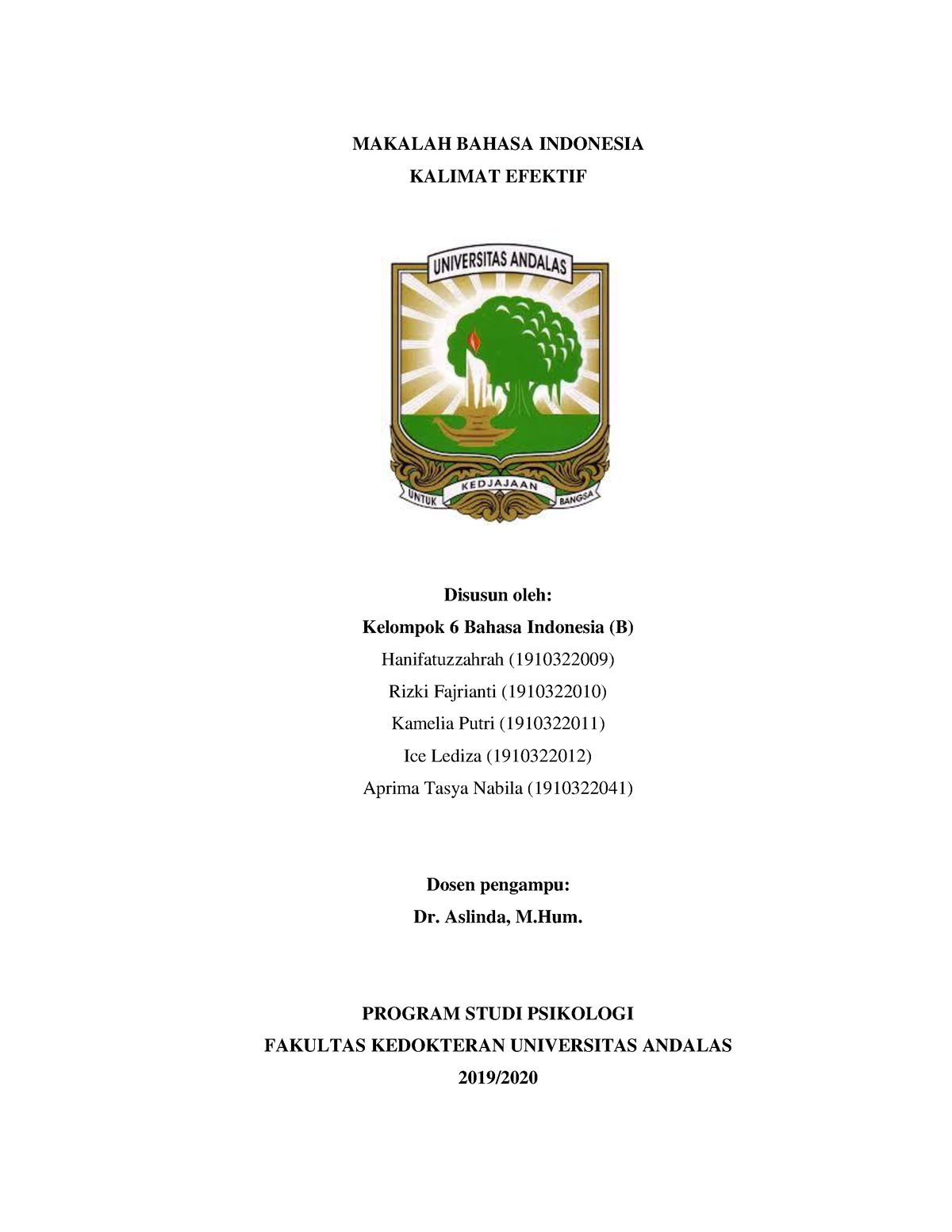 Basindo Kalimat Efektif Kelompok 6 - MAKALAH BAHASA INDONESIA KALIMAT ...