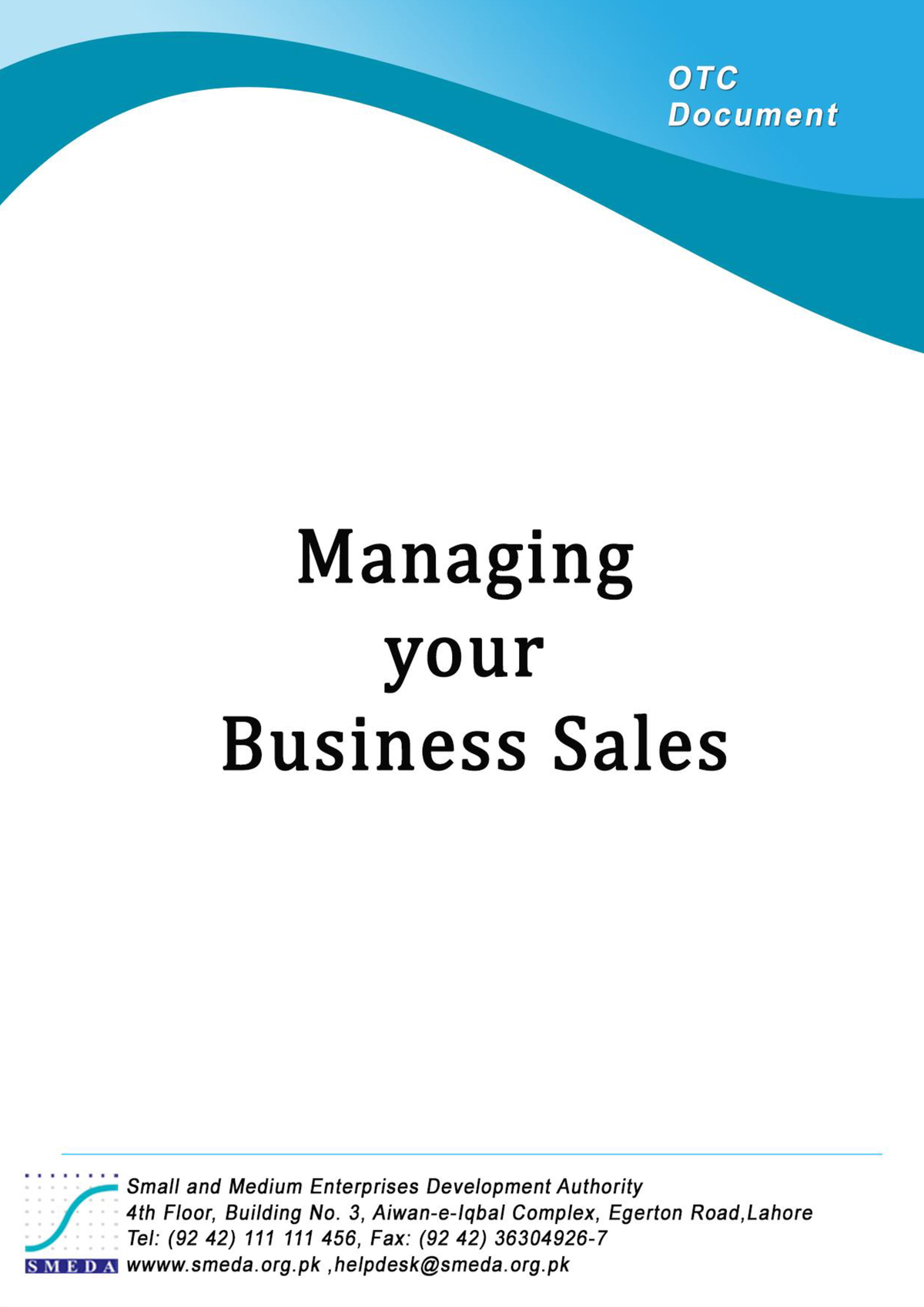 Managing your Business Sales - Small and Medium Enterprises Development ...