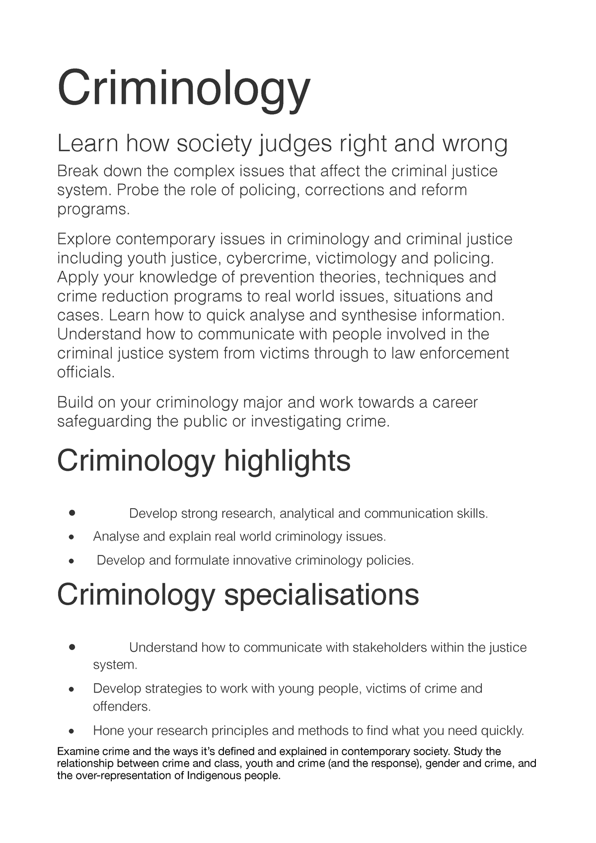 Criminology - Lecture Notes 10 - Criminology Learn How Society Judges ...