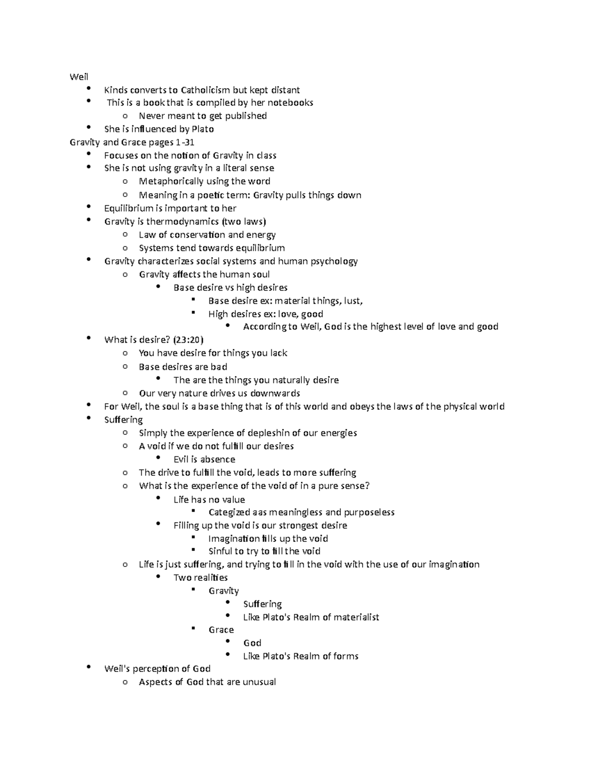 Phil 101 Weil Gravity and Grace pages 131 Weil Kinds converts to