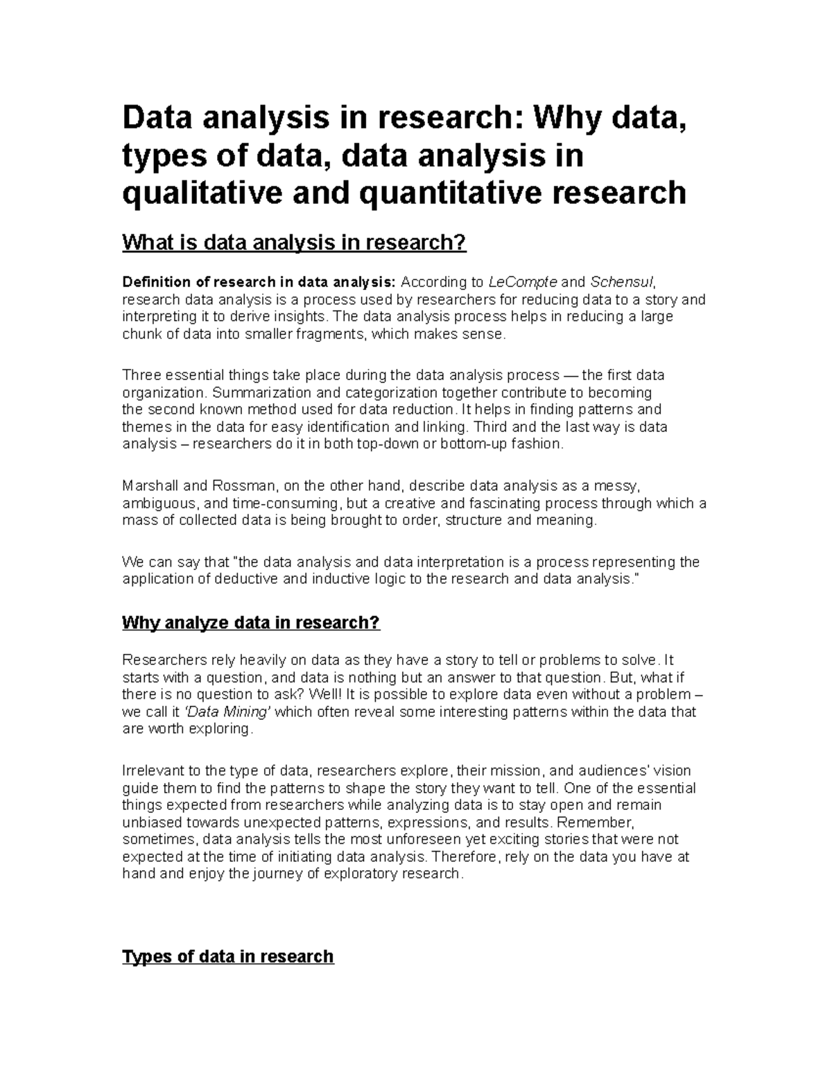 Data Analysis In Research - The Data Analysis Process Helps In Reducing ...