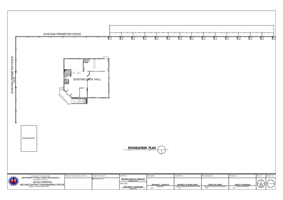22LG0053 - Plans SET 3 OF 5 bidbulletin - SCALE : 1:100 MTS. ENT. SHE ...