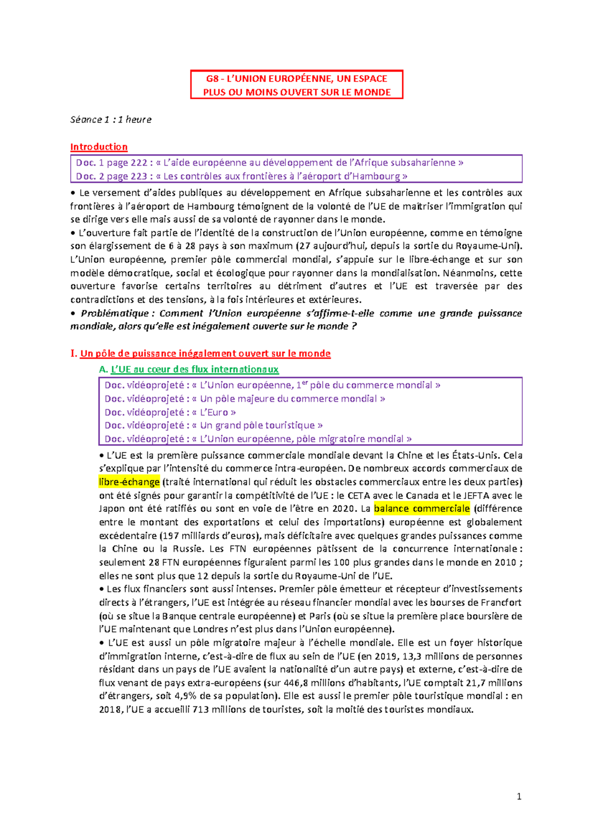 L union Européenne Une Puissance économique Mondiale Dissertation G8 L'Union européenne - un espace plus ou moins ouvert sur le monde - G8 - L 'UNION EUROPÉENNE, UN - Studocu