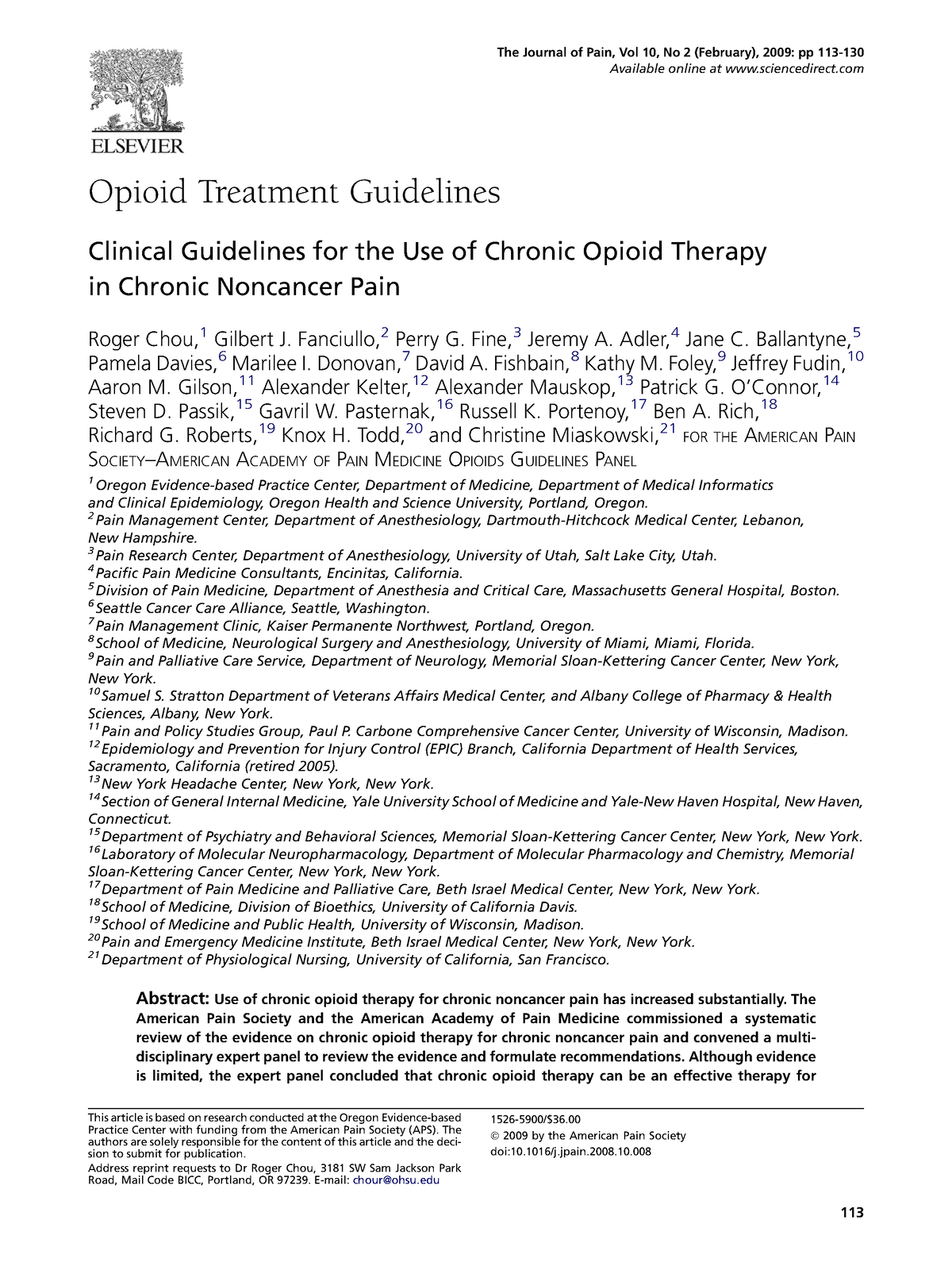 Pain Guidelines - Lectura - Opioid Treatment Guidelines Clinical ...