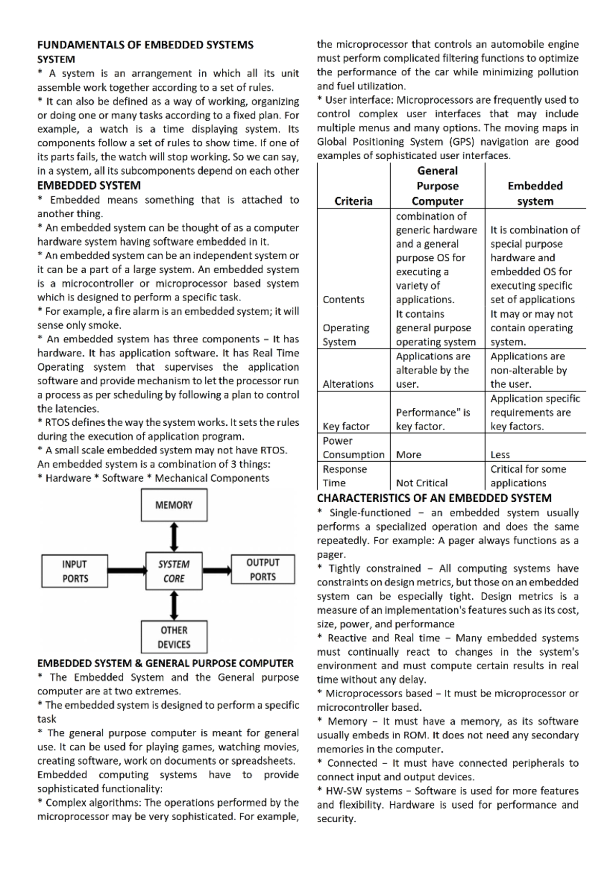 Embedded Systems Short Note Module 1 - KTU - Studocu