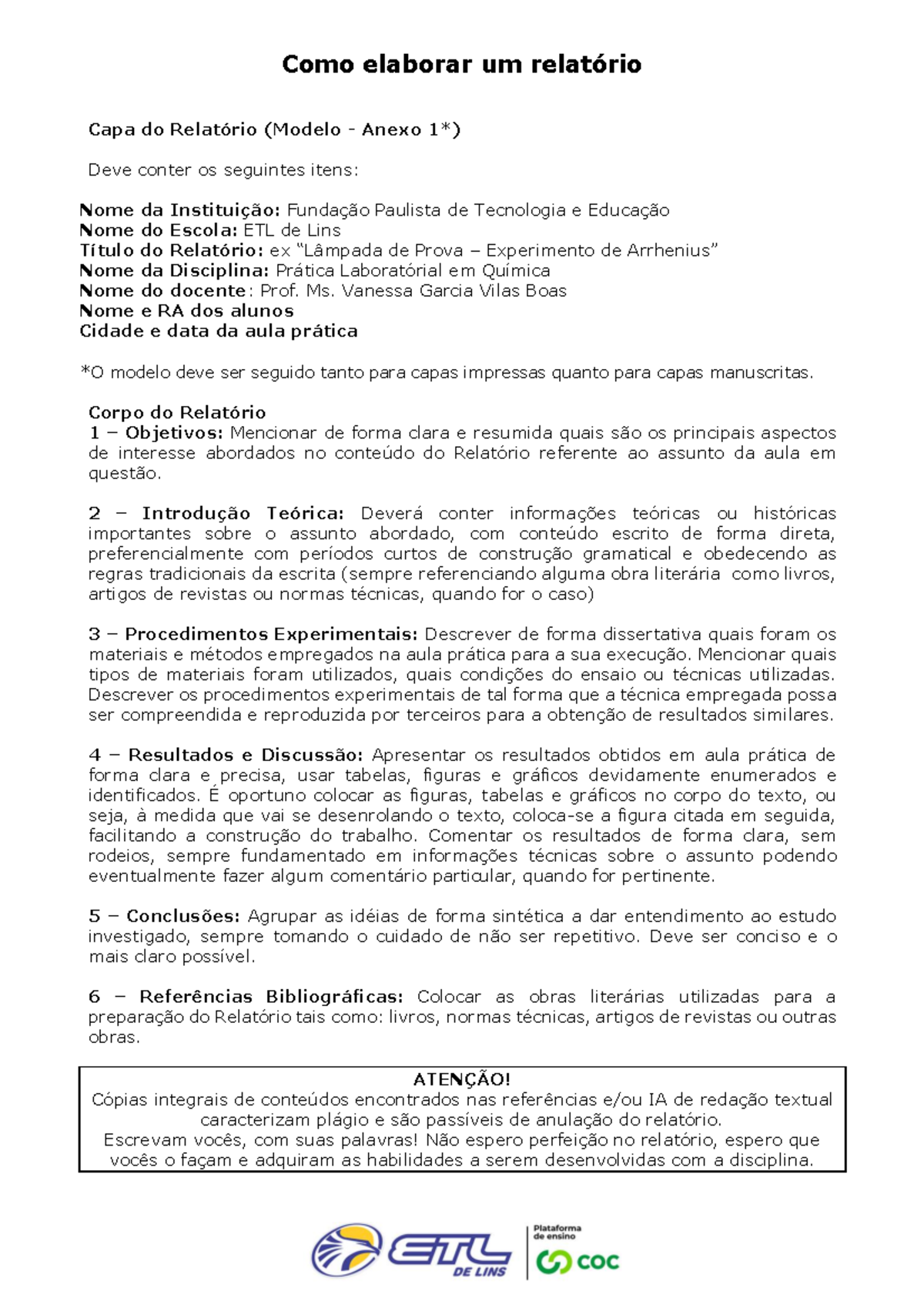 Como elaborar um relatório - Como elaborar um relatório Capa do ...