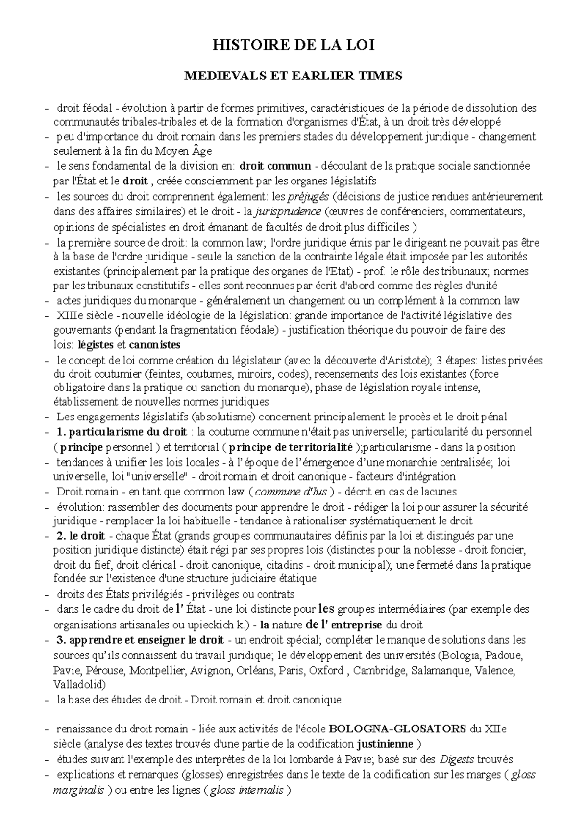 Histoire du droit HISTOIRE DE LA LOI MEDIEVALS ET EARLIER TIMES Studocu Histoire du droit HISTOIRE DE LA LOI MEDIEVALS ET EARLIER TIMES Studocu