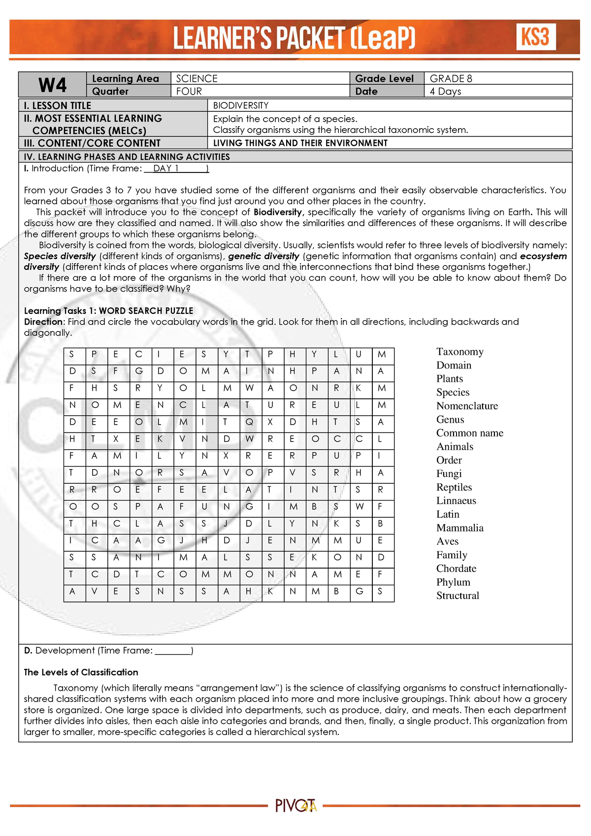 Q4-Science-8-Week4 - LEsson Plan - W Learning Area SCIENCE Grade Level ...