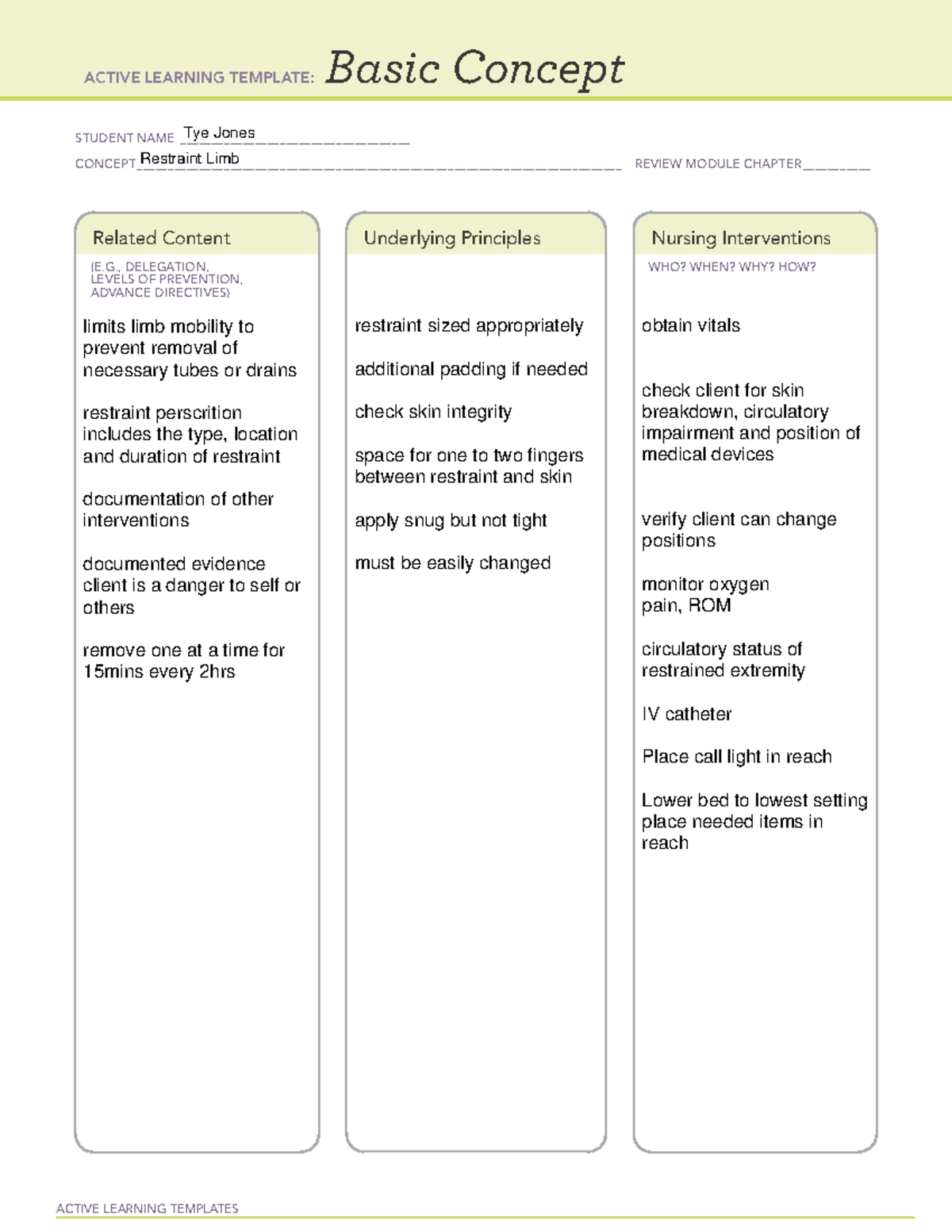 Restraints Limb - template - ACTIVE LEARNING TEMPLATES Basic Concept ...