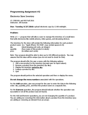 CS 2308 EXAM 1 Review - CS 2308 EXAM 1 REVIEW What does the following ...