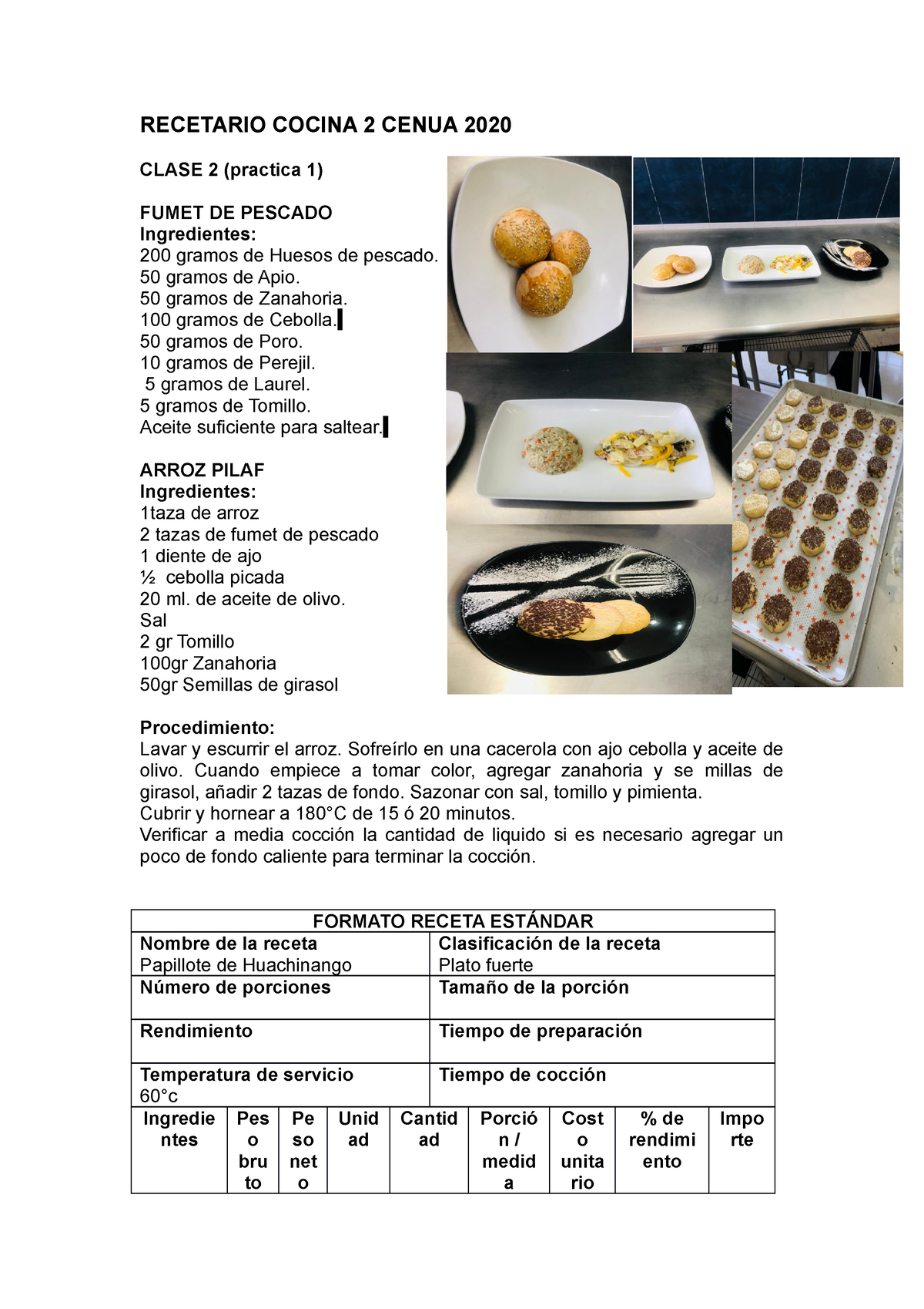 Recetas - Cocina I - Studocu