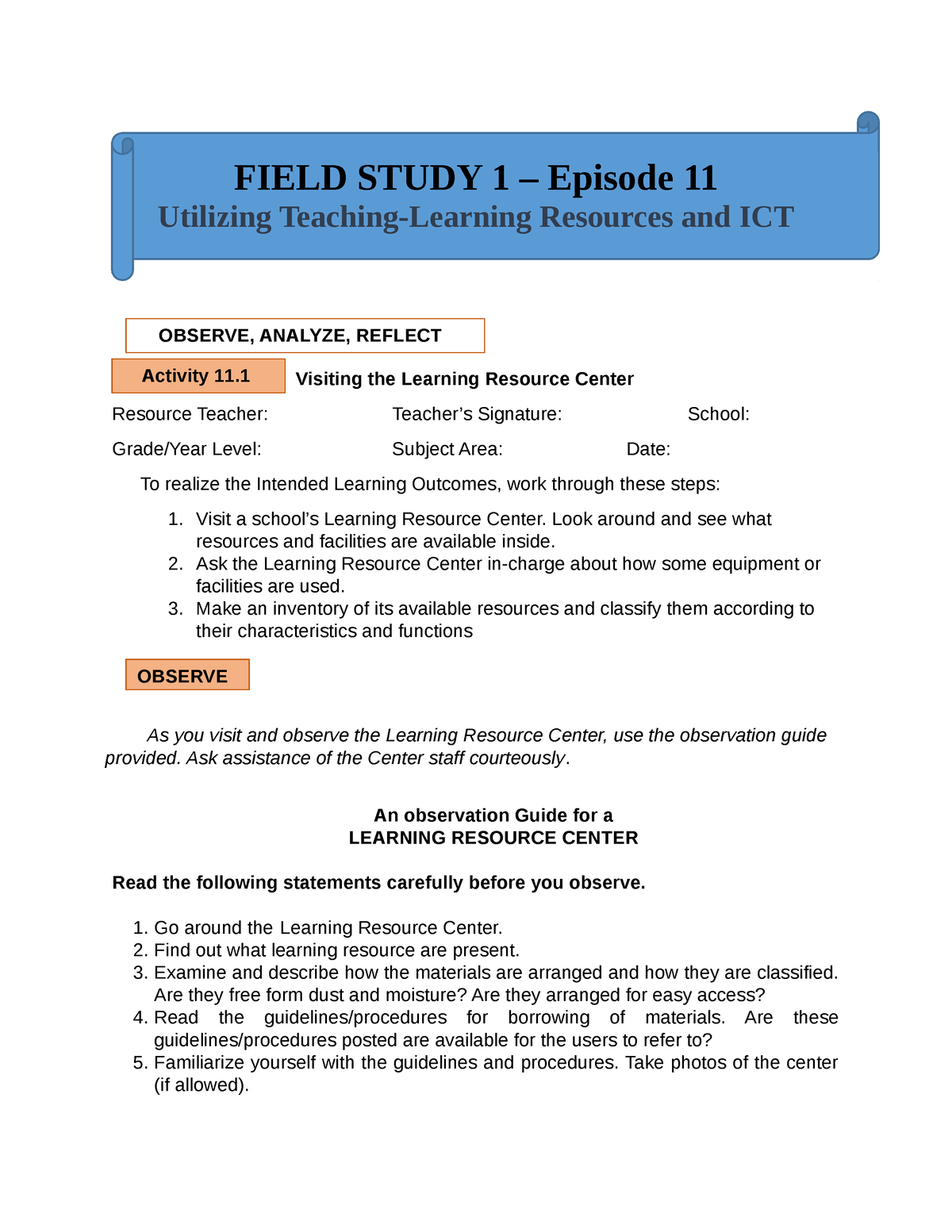 FS1 Ep 11 - Material Use For Academic Purposes - FIELD STUDY 1 ...