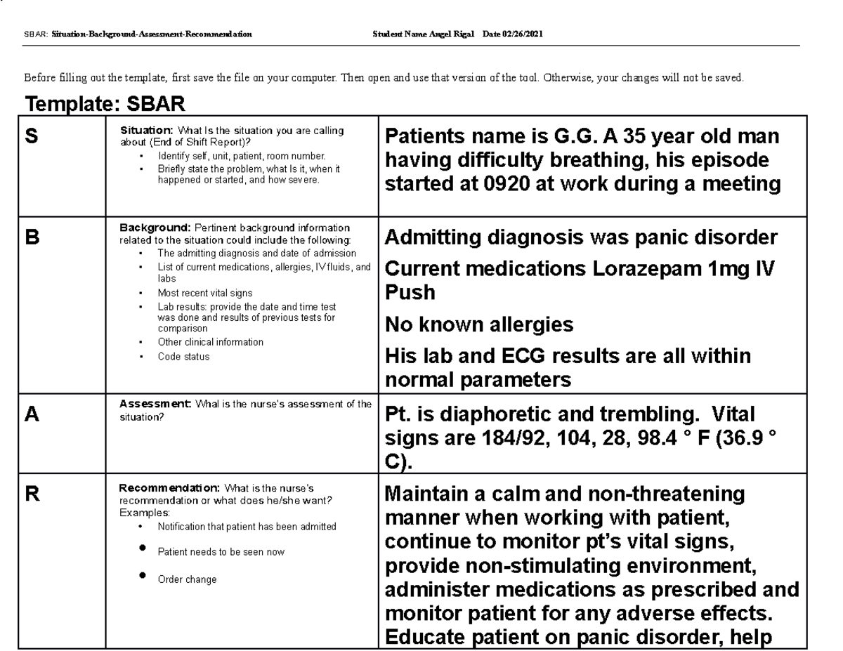 case study of panic disorder