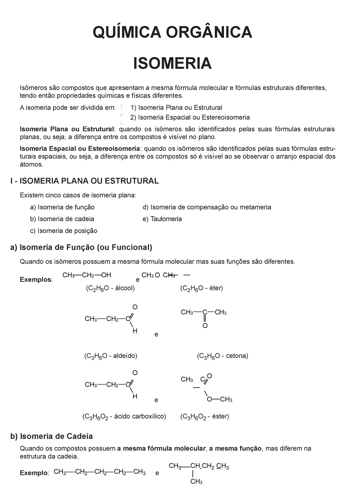 Isomeria – Soluções em Química – Empresa Júnior de Química