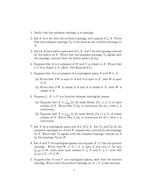 Problems II - The problem sets were examples of proofs we needed to do ...
