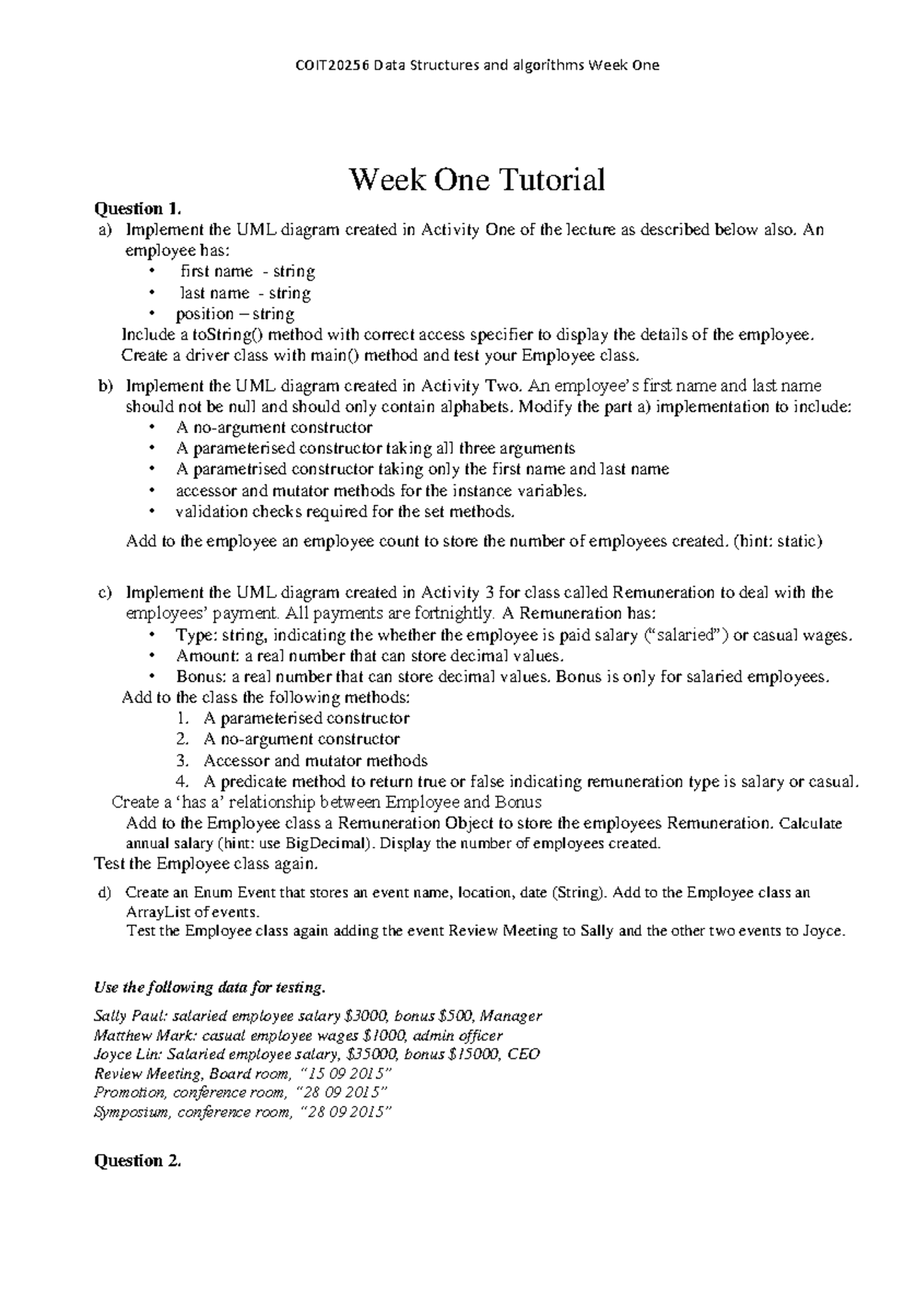 data structures and algorithms case study topics