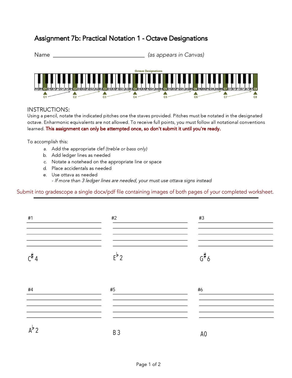 music theory assignment