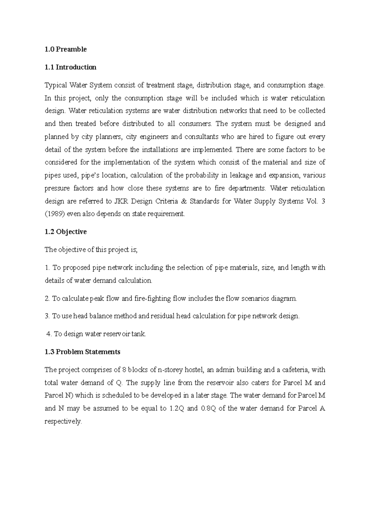 Water reticulation design project ECW435 - civil engineering - Studocu