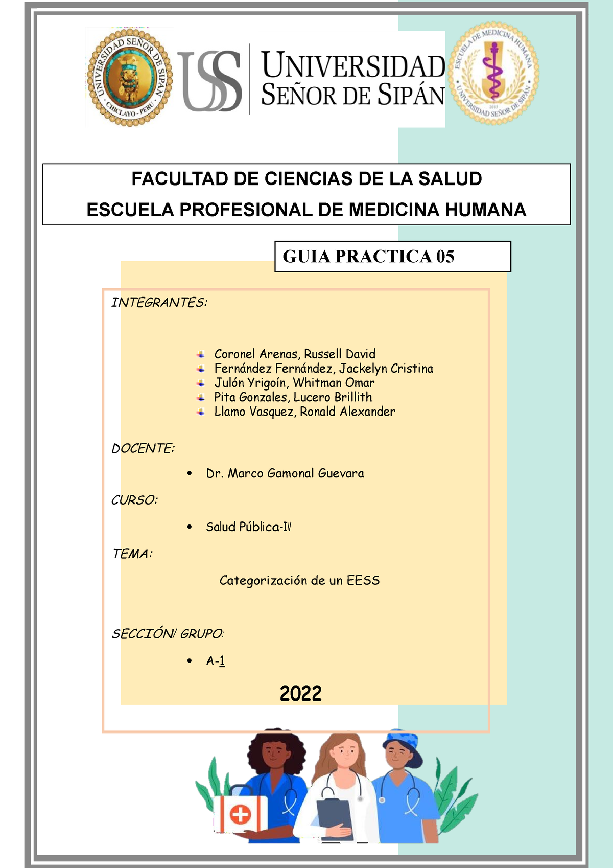 Practica 05 Grupo 01 - FACULTAD DE CIENCIAS DE LA SALUD ESCUELA ...