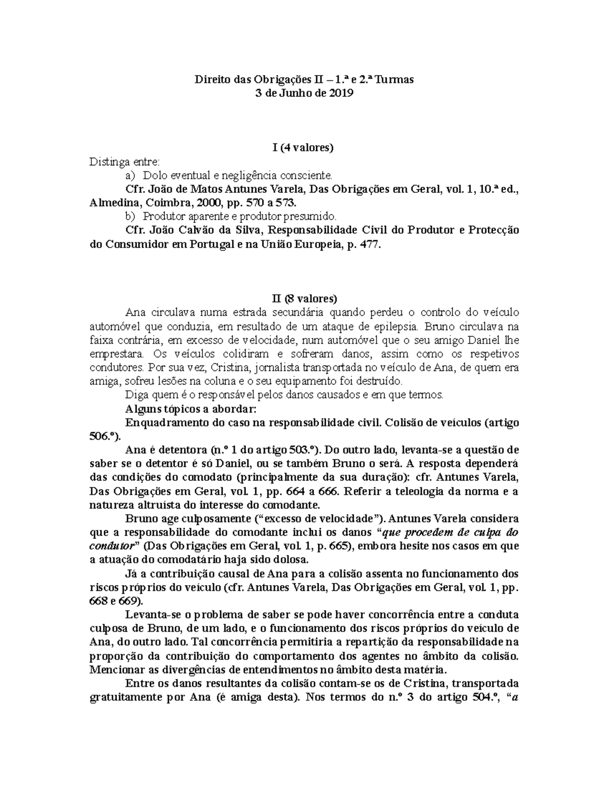 DOII TU 2019 EN CC - DOII TU 2019 EN CC - Direito das Obrigações II – 1 ...