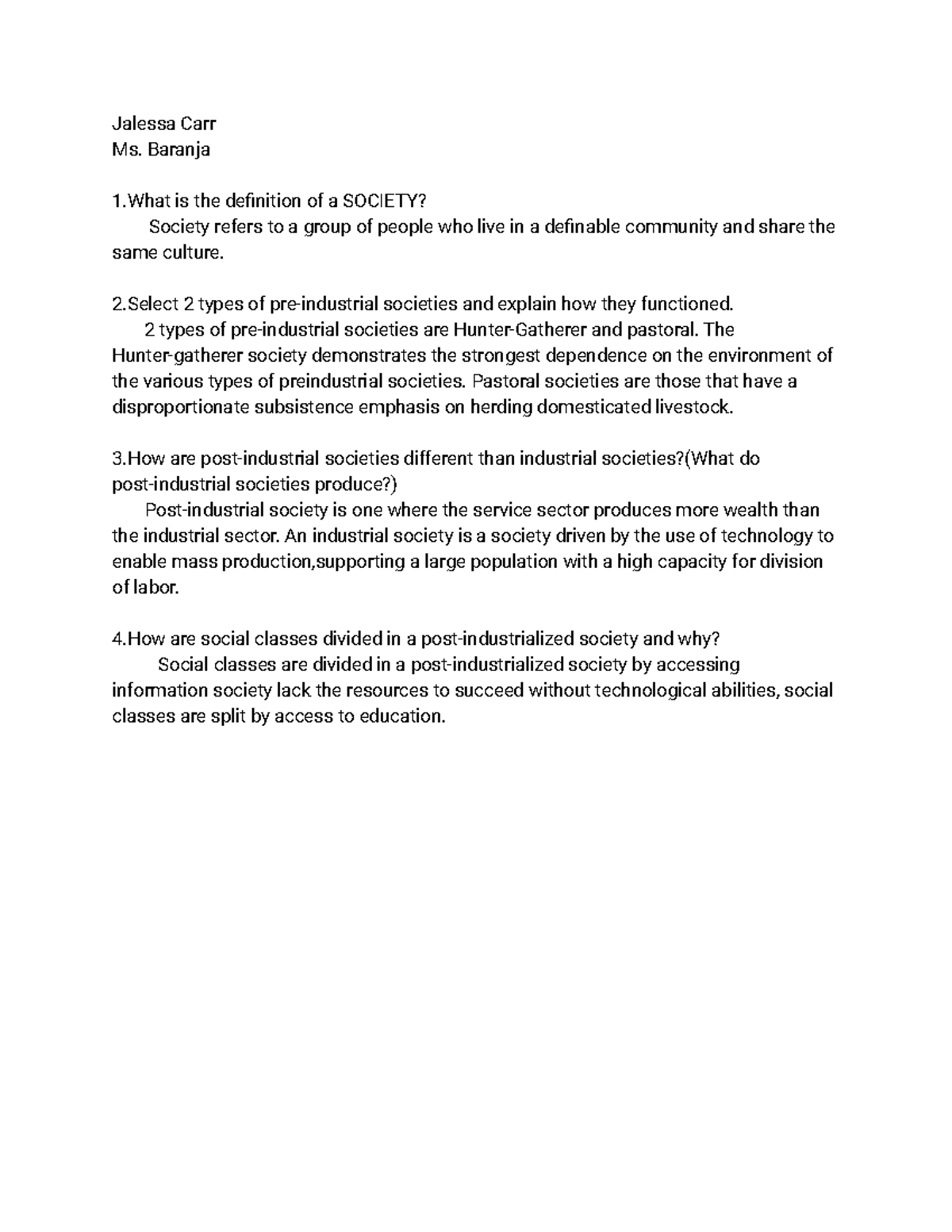 - Ch. 4 Society and Social Interaction (Pgs. 75-79) - Jalessa Carr Ms ...