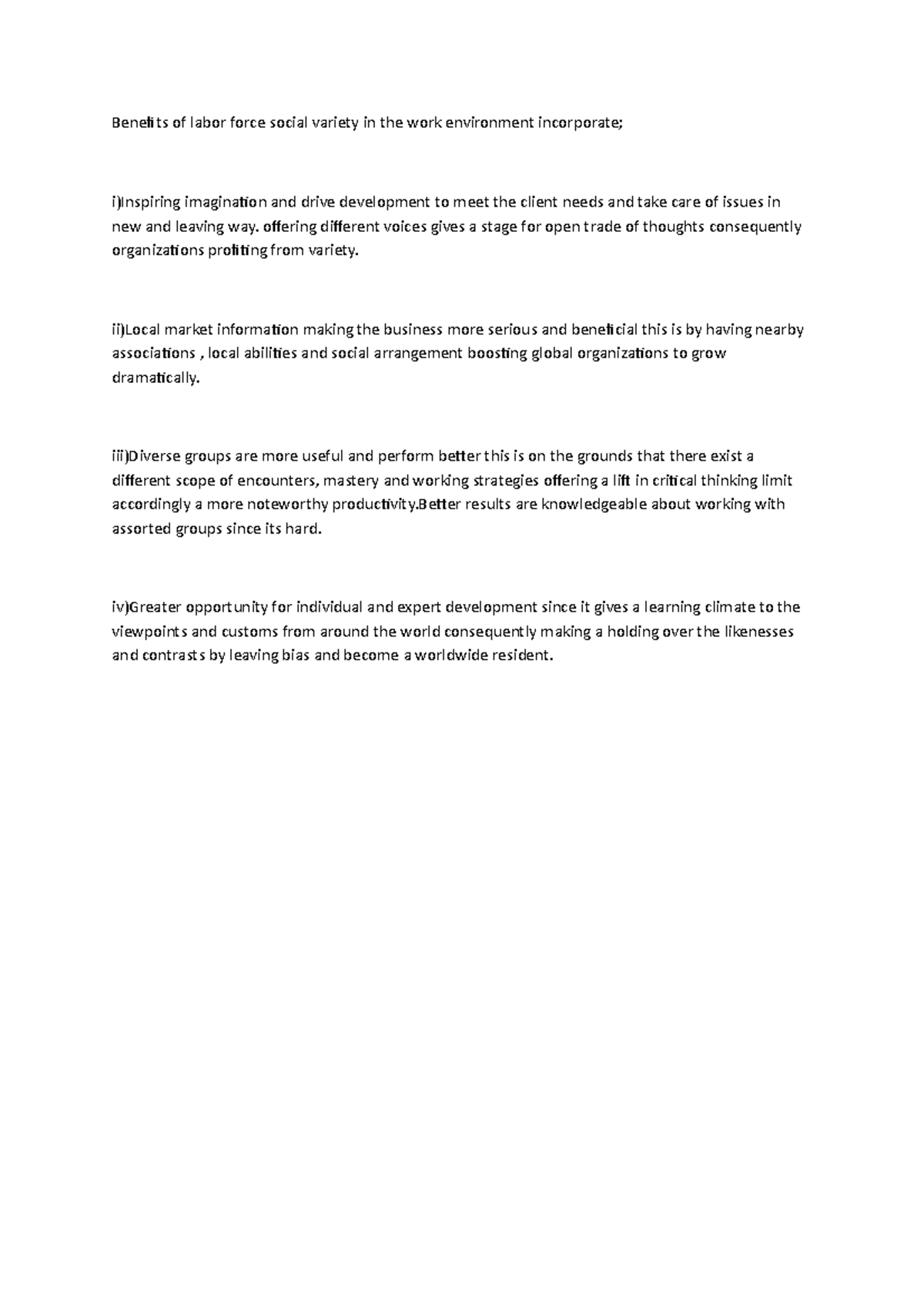 Benefits of labor force social variety in the work environment ...