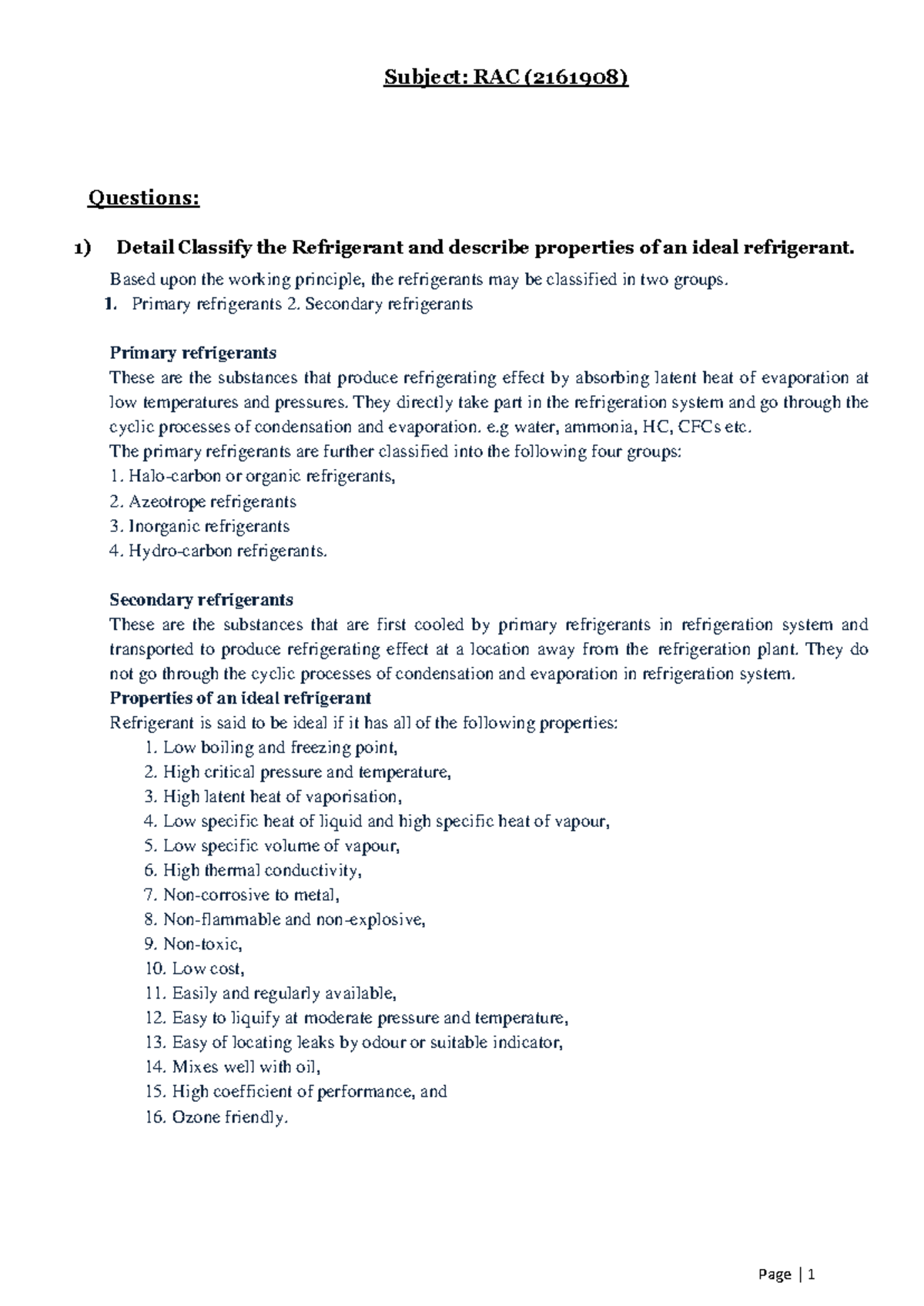 Refrigeration And Airconditioning GTU Studocu