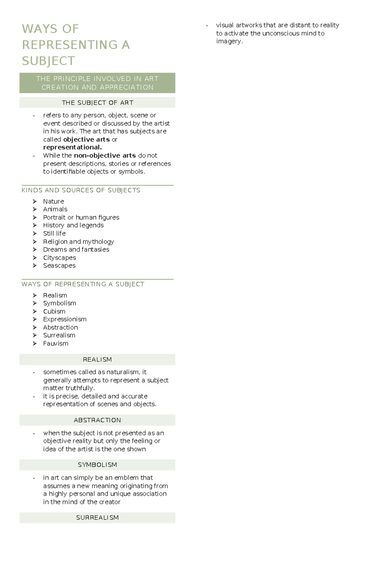 Art App - ... - WAYS OF REPRESENTING A SUBJECT THE PRINCIPLE INVOLVED ...