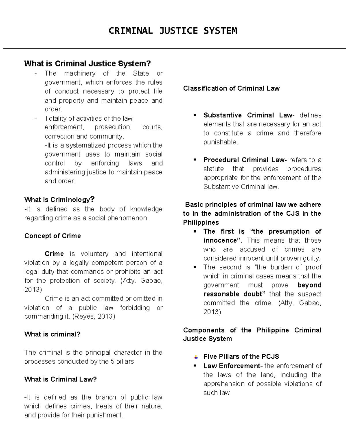 Clj1 Philippine Criminal Justice System Criminal Justice System What