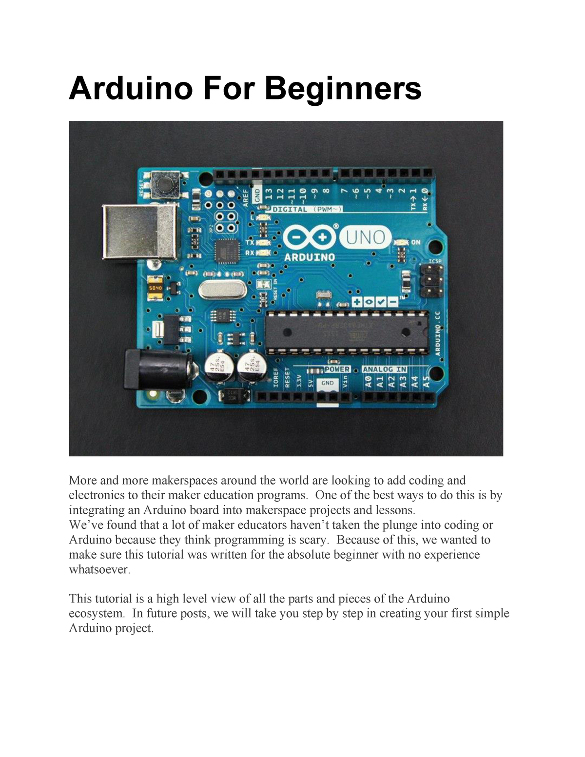 Arduino-For-Beginners Guide To The World Of Arduino - Arduino For ...