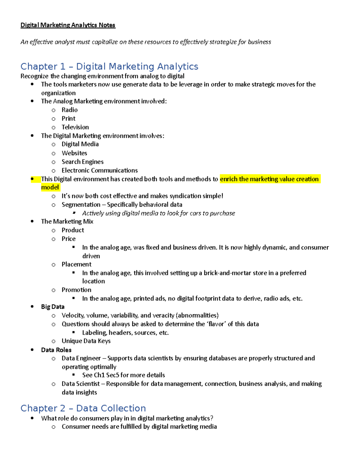 Digital Marketing Analytics Notes - It Is Now Highly Dynamic, And ...