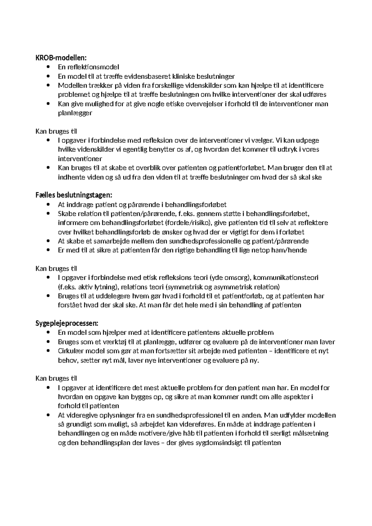 Opgave Om Modeller Til Klinisk Beslutningstagen - KROB-modellen: En ...