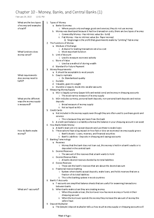 Econ 102 Notes and Summary - Chapter 7 -GDP (gross domestic product): a ...
