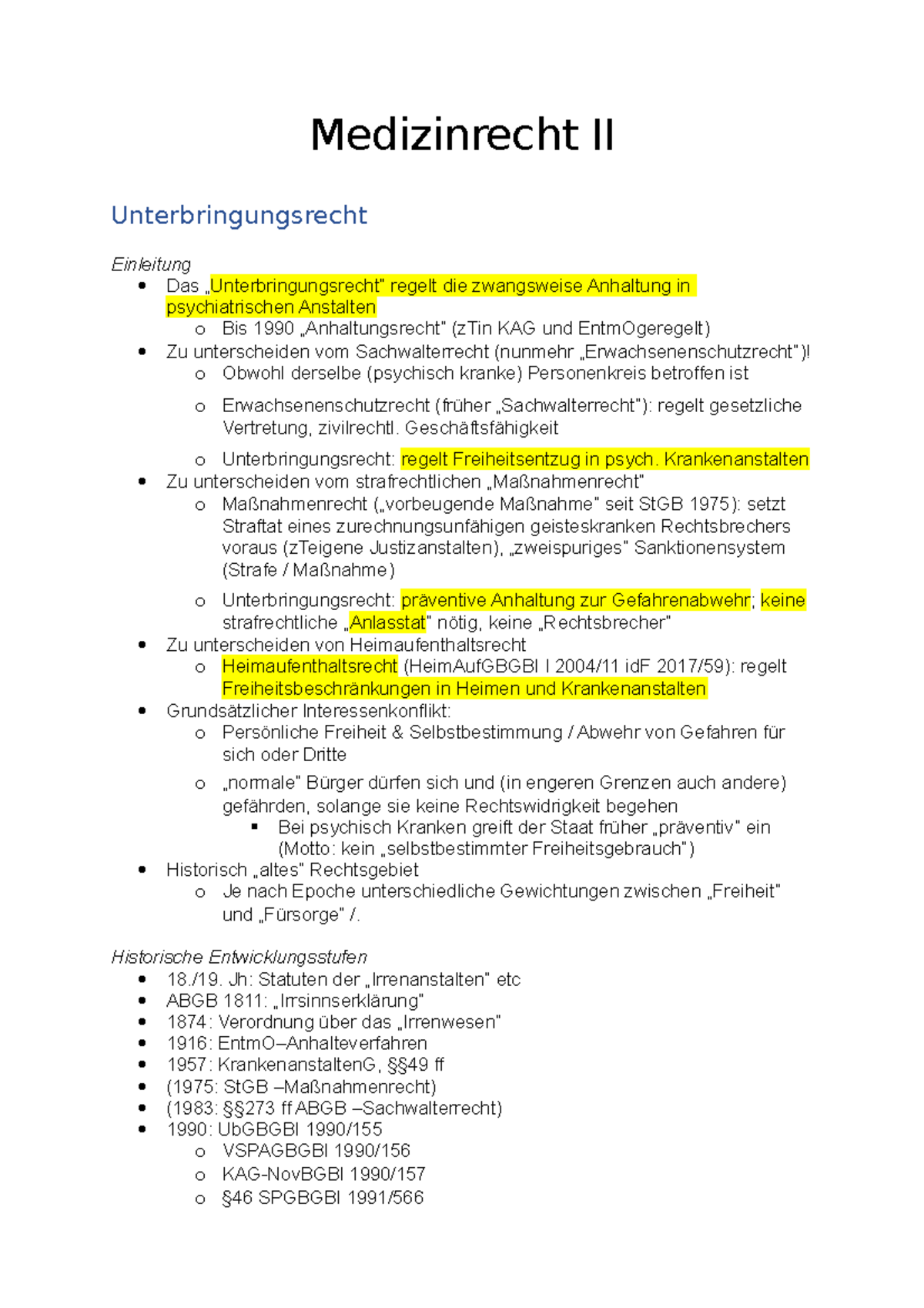 Medizinrecht II - PP-Präsenationszusammenfassung - Medizinrecht II ...