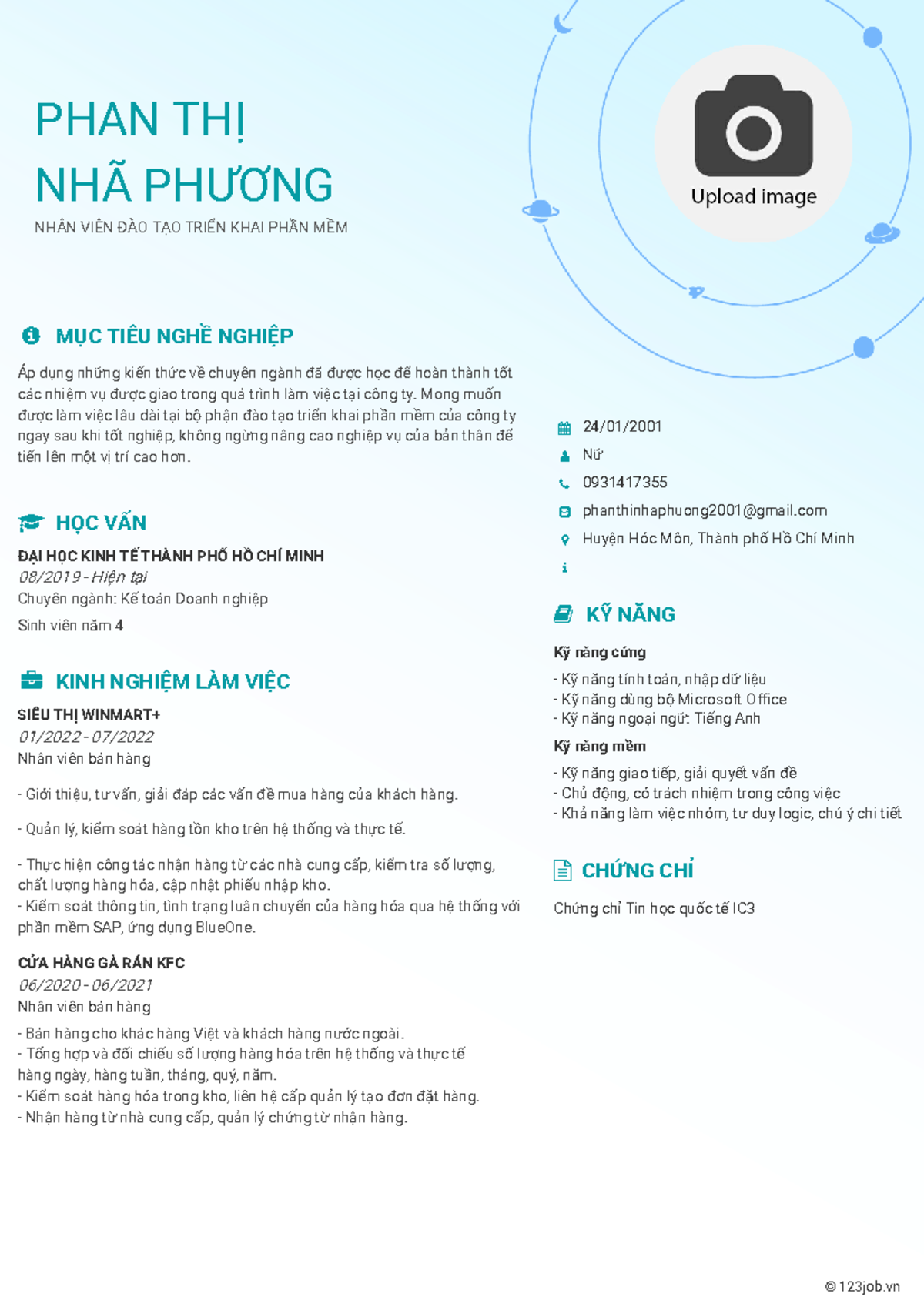 Cv Th C T P Sinh K To N 123job Vn 13 Phan Th Nh Ph Ng Nh N Vi N