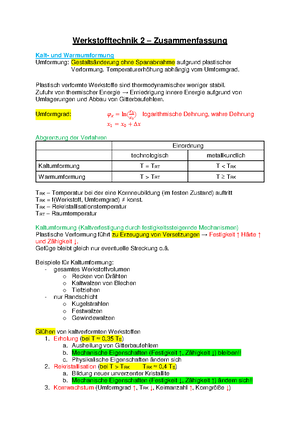 Werkstofftechnik Zusammenfassung für Klausuren - Werkstoffkunde - TH ...
