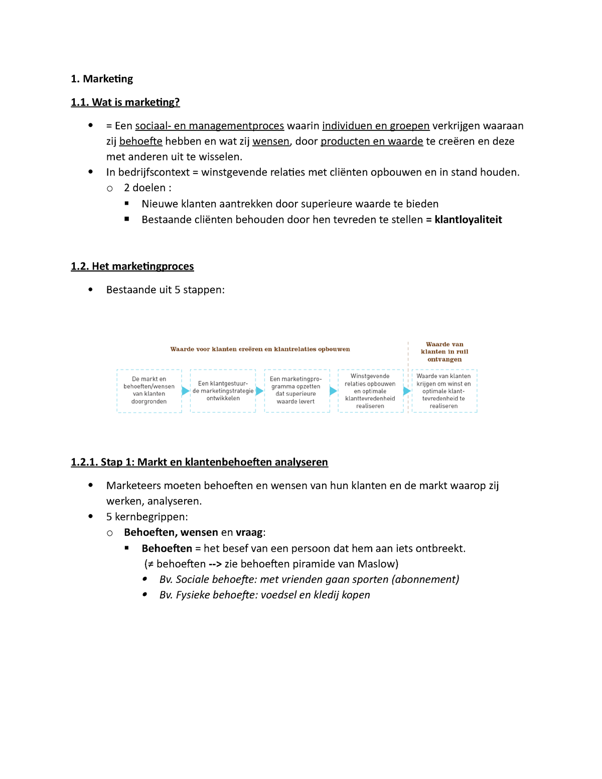 Marketing Samenvatting Hoofdstuk 1 - Marketing Wat Is Marketing? = Een ...