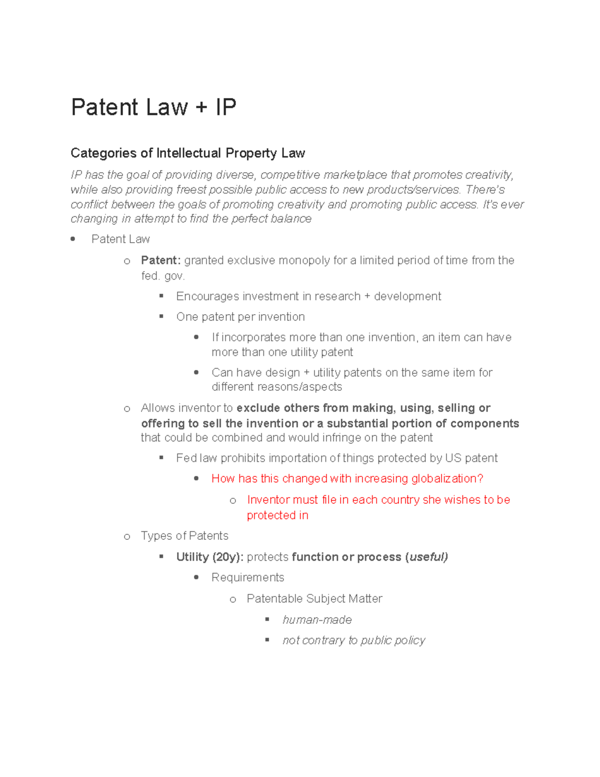 patent law essay