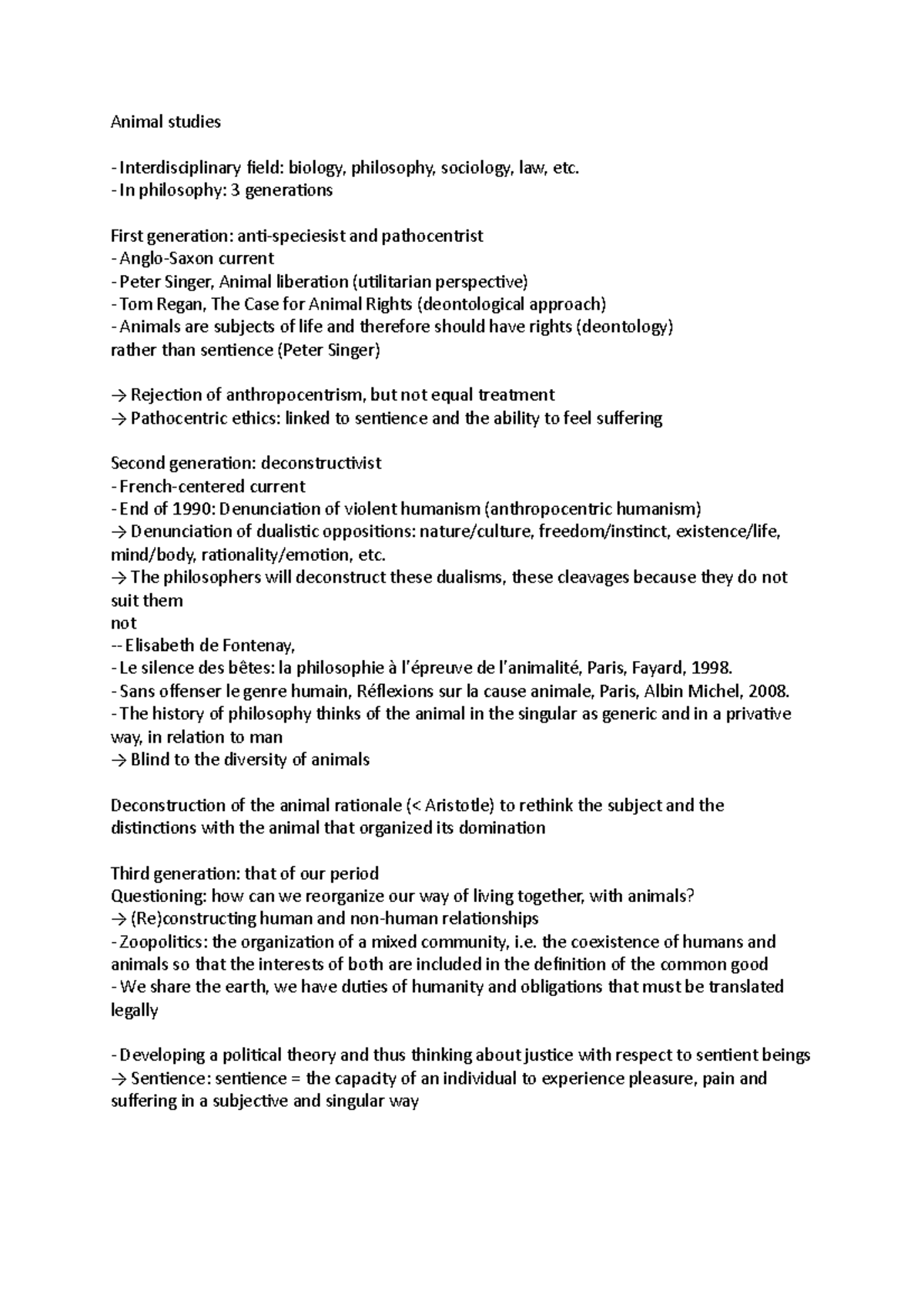 Animal studies 2 - Philosophy Of Language - Animal studies ...