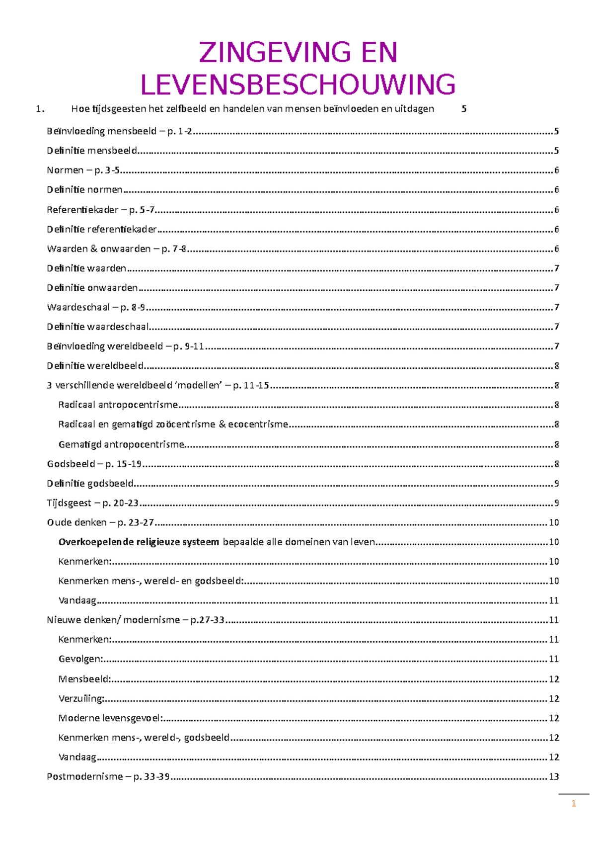 Samenvatting-ZL - Aub - Filosofie, Ethiek En Religie, Zingeving En ...