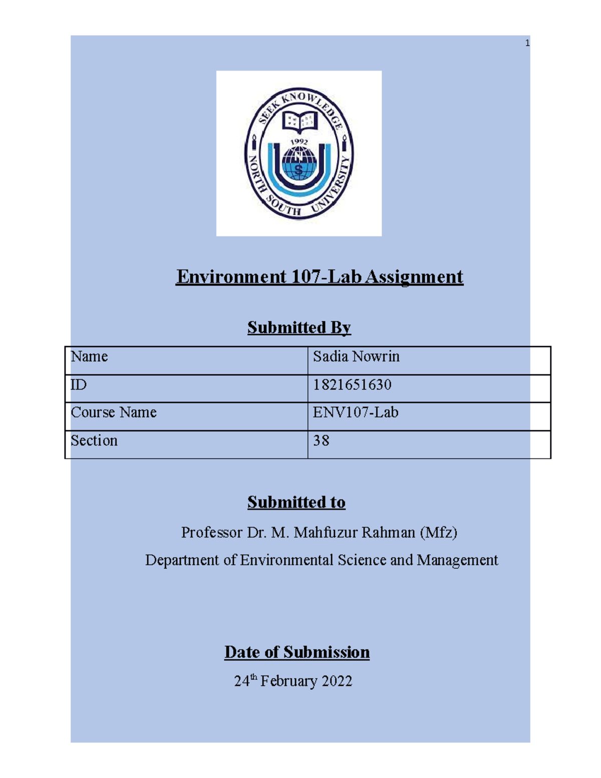 ENV107-Lab-Assignment - Environment 107-Lab Assignment Submitted By ...