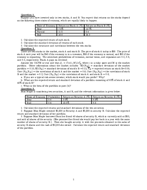 [Solved] What is the volatility standard deviation of an equally ...