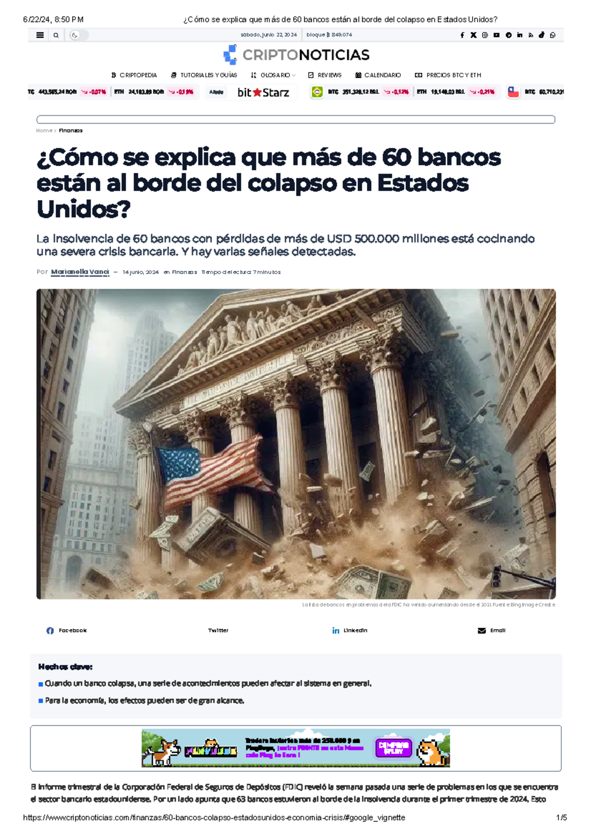 ¿Cómo se explica que más de 60 bancos están al borde del colapso en ...