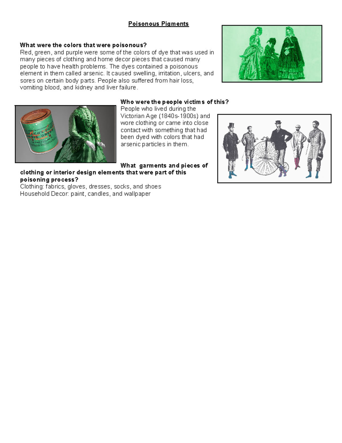 Fash 120 poisonous pigments Poisonous Pigments What were the colors